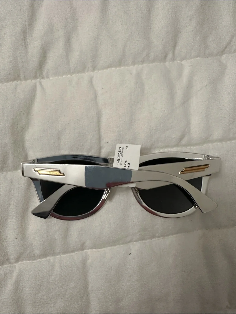 NWT Bottega Veneta Aluminum Classic D-Frame Sunglasses Silver Made in Italy